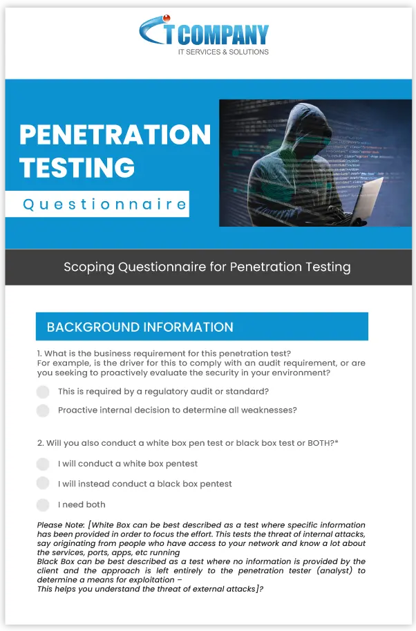 Vulnerability Scans Questionnaire